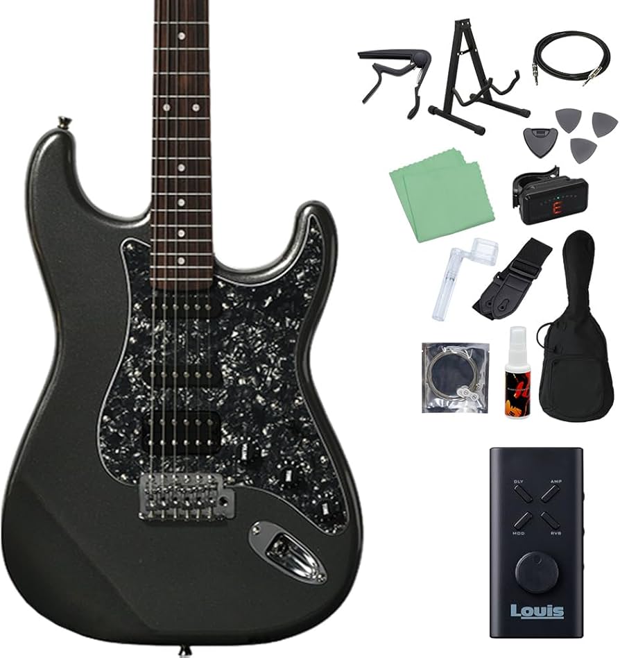 Amazon | Bacchus BST-2-RSM/R-BPPG エレキギター初心者14点セット