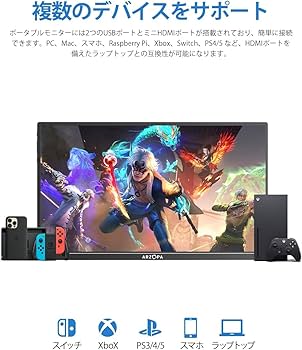Amazon.co.jp: ARZOPA 15.6インチ モバイルモニター ポータブル