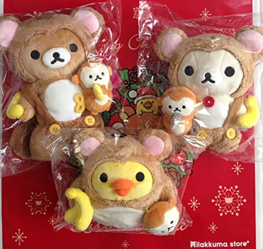 Amazon.co.jp: リラックマ お正月ぬいぐるみ 2016 干支 申 全3種set＋α