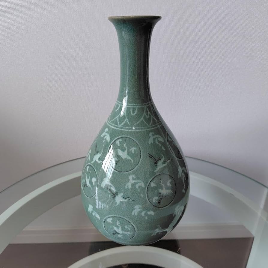 Amazon.co.jp: 申根洙作 高麗青磁 花瓶 壺 芸林 : ホビー