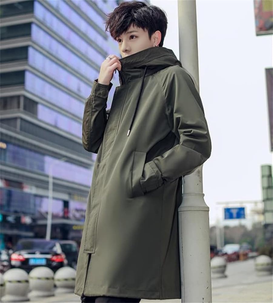 Amazon | [ユリカー] ロングコート メンズ フード付き トレンチコート