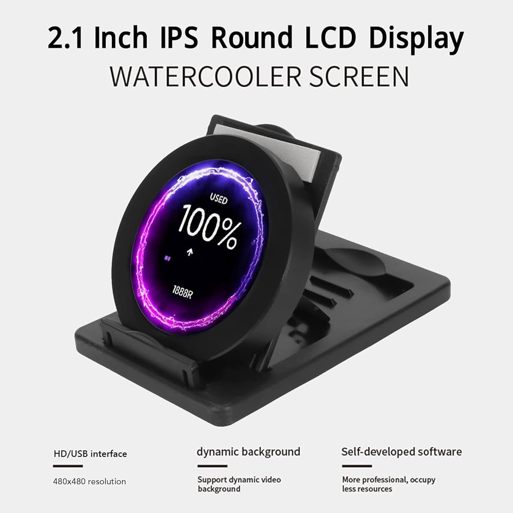 Amazon.co.jp: 2.1インチ円形LCD IPSスクリーン、ミニPC温度モニター