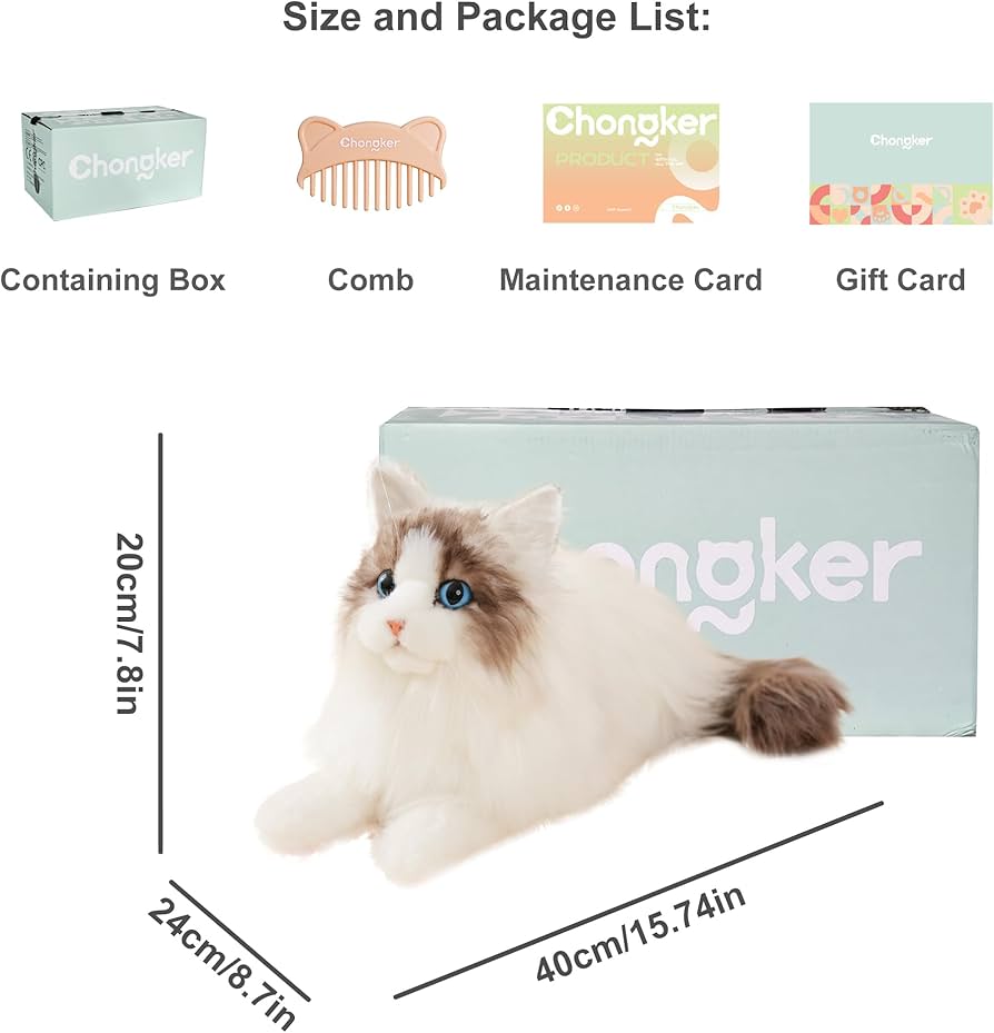 Amazon.co.jp: Chongker ぬいぐるみ ハンドメイド リアルな猫