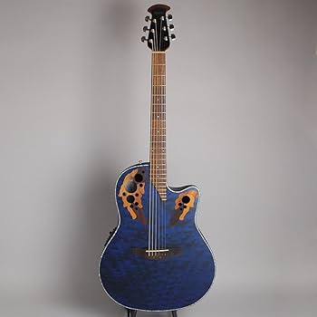 Amazon | Ovation Celebrity CE44P 8TQ Blue Transparent Quilt Mid