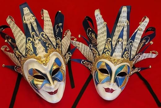 Amazon.com: 2 DJ Boris Brejcha style blue Venetian joker mask, 1