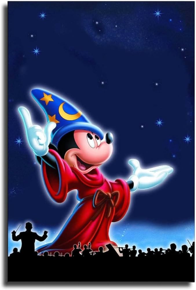 Amazon.co.jp: ミッキーファンタジアポスター装飾画キャンバス壁アート