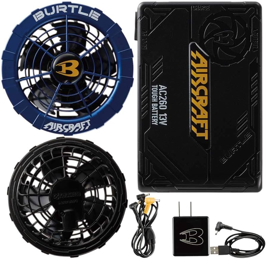 Amazon.co.jp: バートル 青ファン＋13V黒バッテリーセット AC260+AC271