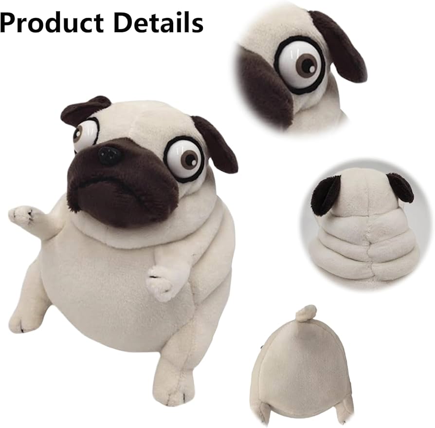 Amazon.co.jp: PASHMAIRE パグ犬のぬいぐるみ、6インチ 面白くて