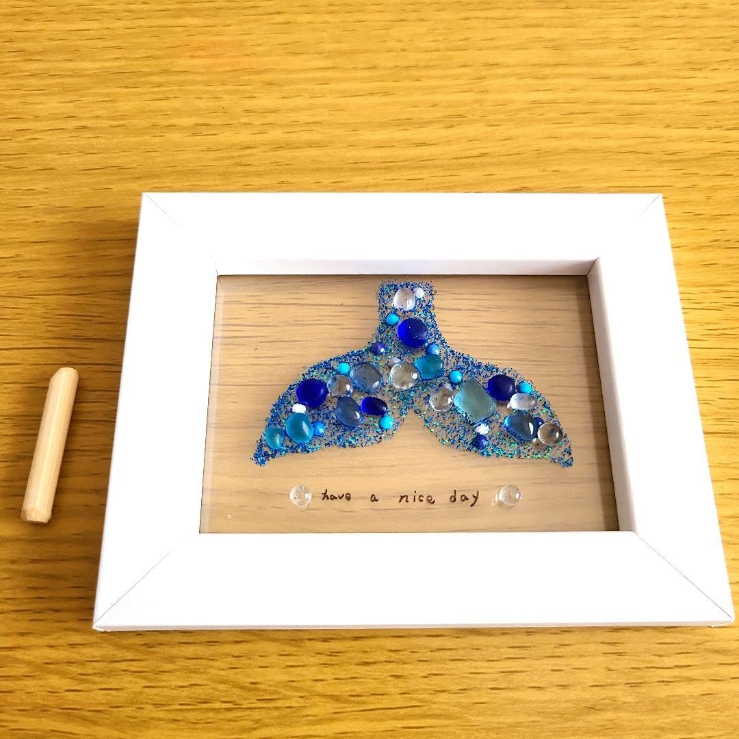 Amazon.co.jp: シーグラスアート mini インテリア雑貨 透けるくじら