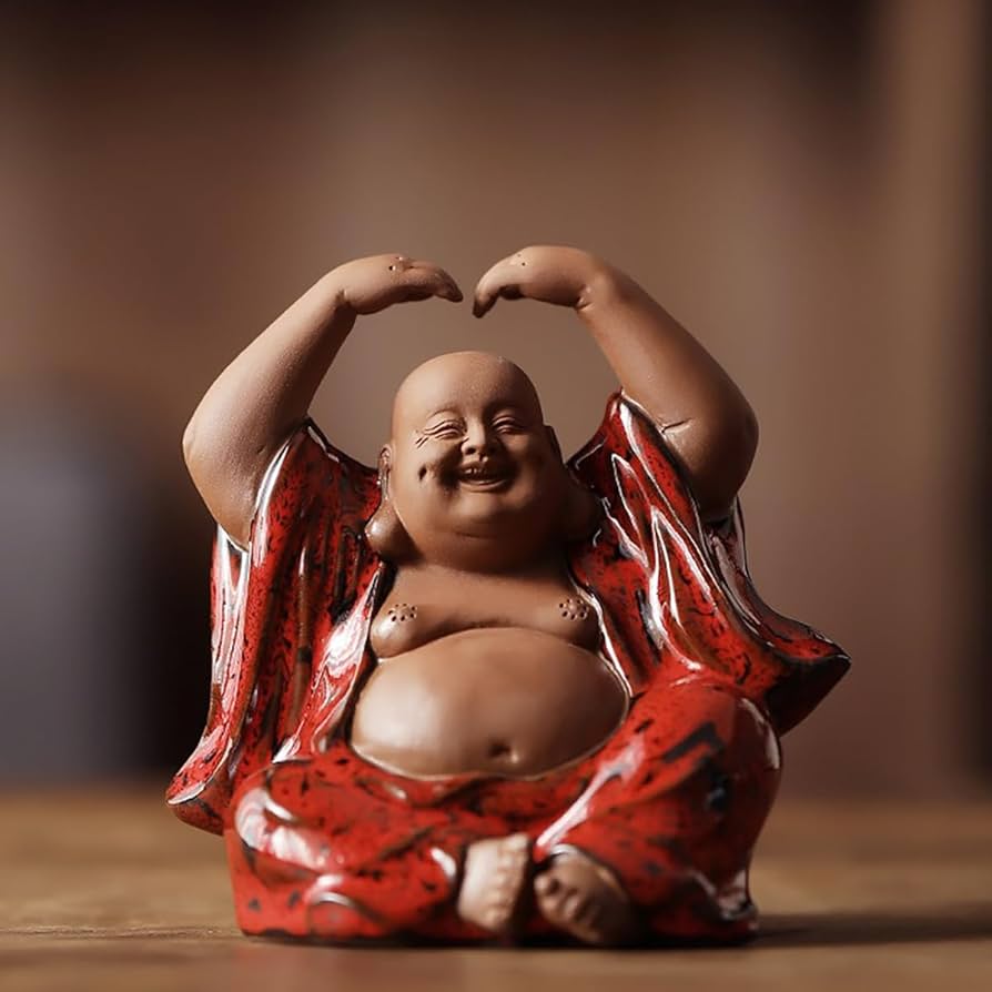 Amazon.co.jp: 七福神 置物 布袋 陶器製 布袋様 風水 仏像