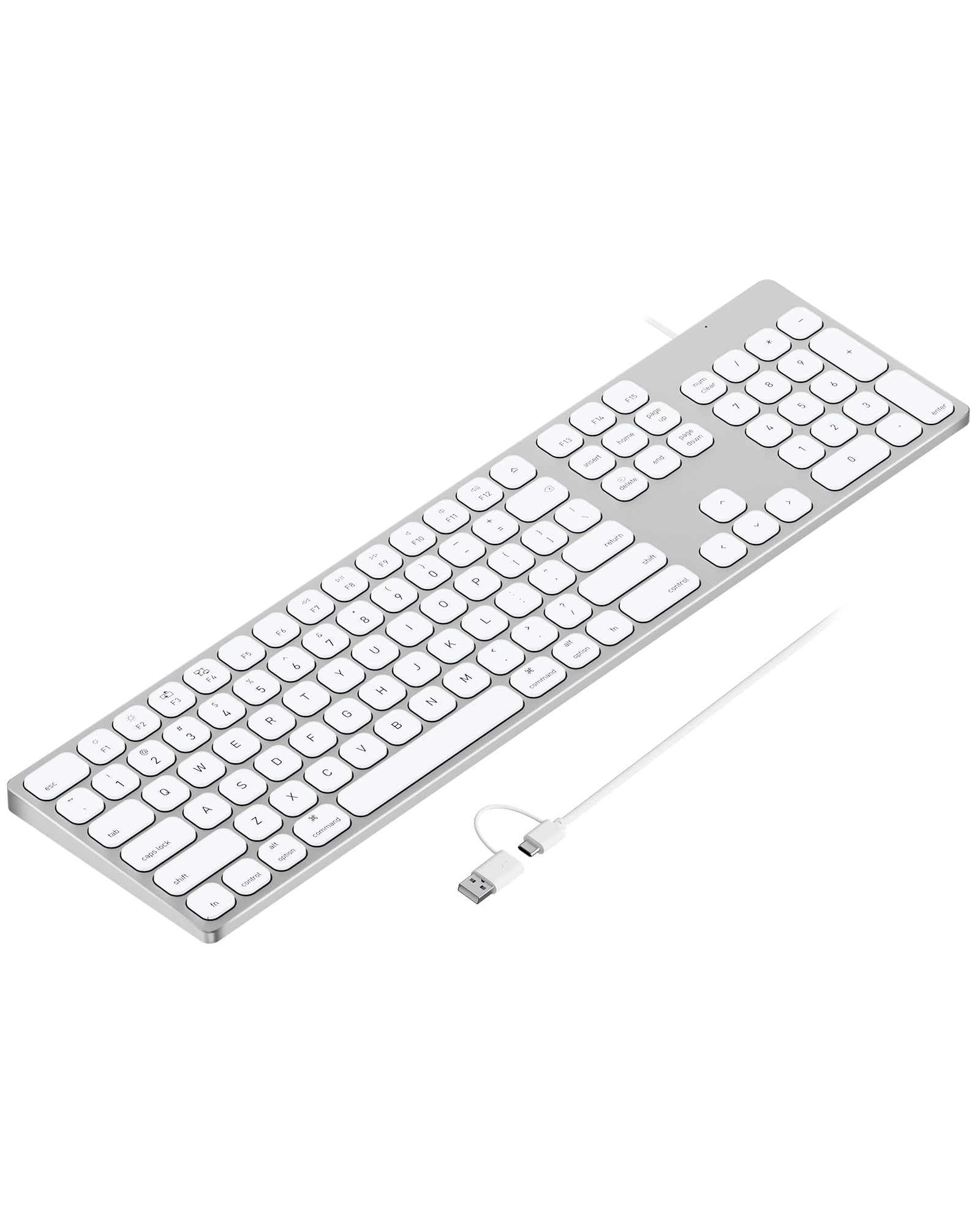 Amazon.com: 9H Aluminum USB Wired Keyboard with Numeric Keypad for