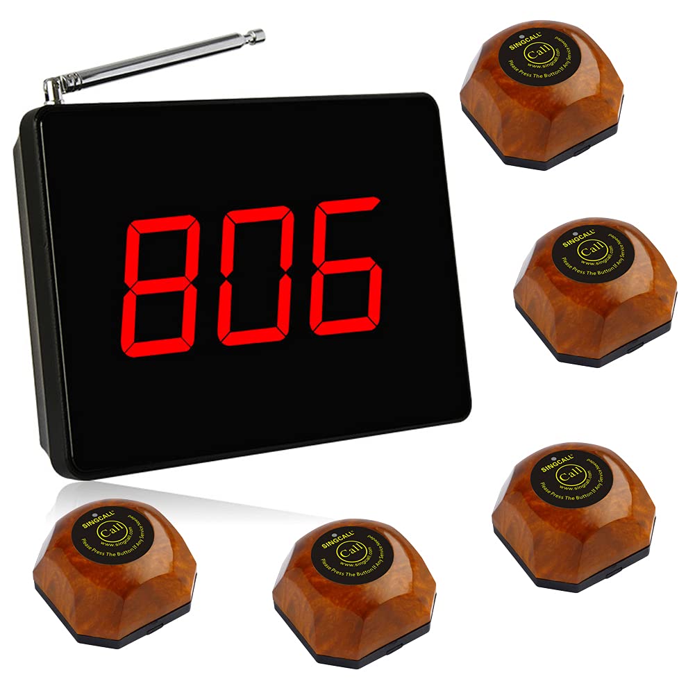 Amazon | SINGCALL 業務用スタッフ呼び出しベル 送信ボタン5個付き