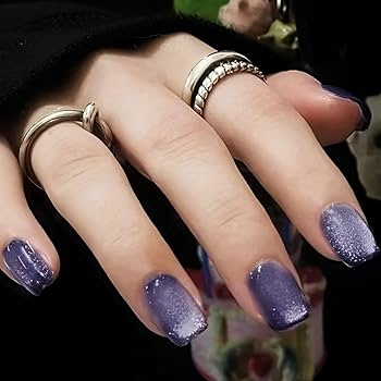 Amazon | Liberte555 ネイルチップ メンズ ネイル 紫 明日届く 地雷系