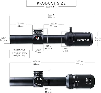 Amazon.co.jp: VictOptics ZOD 1-4x20 ライフルスコープ 1～4 倍可変