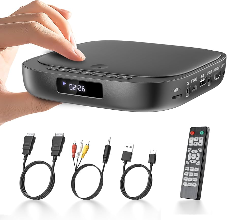 Amazon | ミニDVDプレーヤー1080Pサポート DVD/CD再生専用モデル