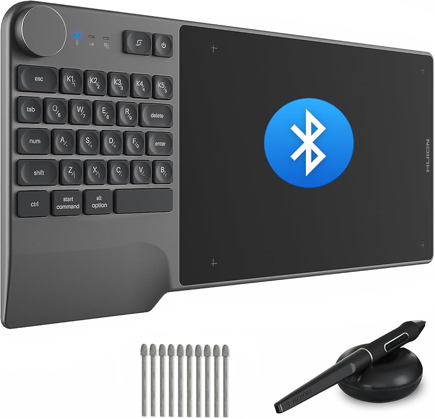 Amazon.com: HUION Inspiroy Keydial KD200 Wireless Drawing Tablet
