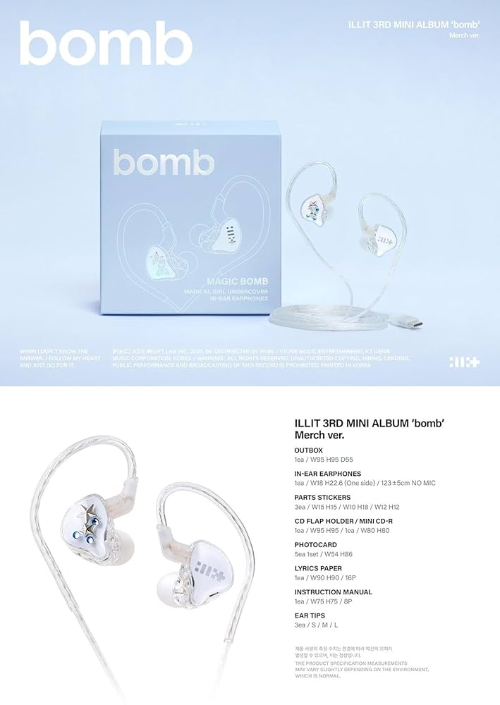 Illit - Bomb - Merch Version - incl. In-Ear Earphones, Parts