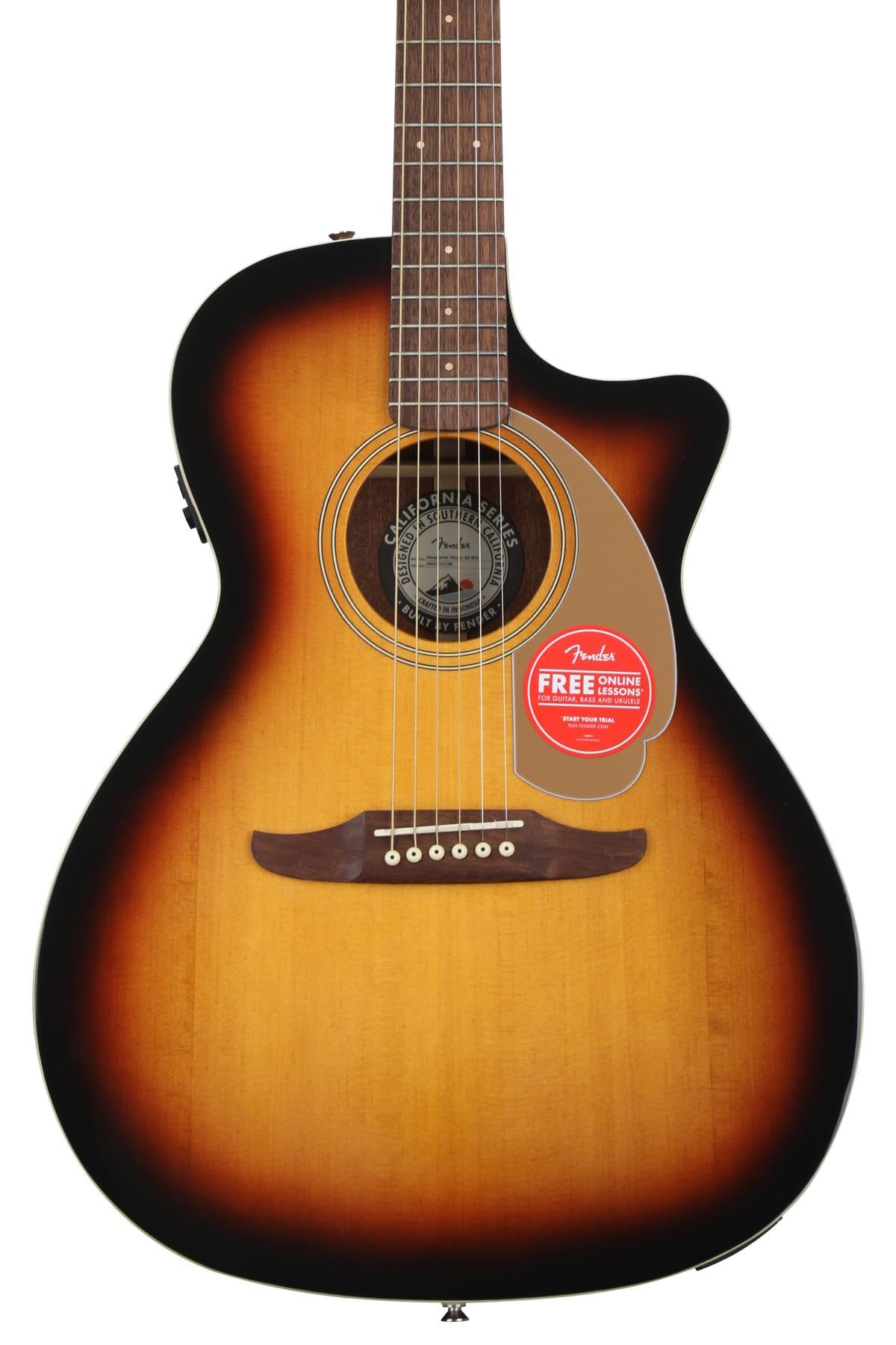 Amazon.com: Fender Newporter Player Acoustic Guitar, with 2-Year