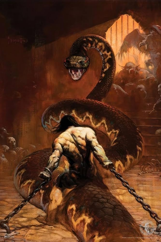 Amazon.co.jp: フランク・フラゼッタによるラミネートチェーンウォール