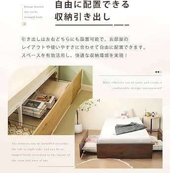 Amazon｜パイプベッド 折りたたみ シングル 【引き出し2杯・キャスター