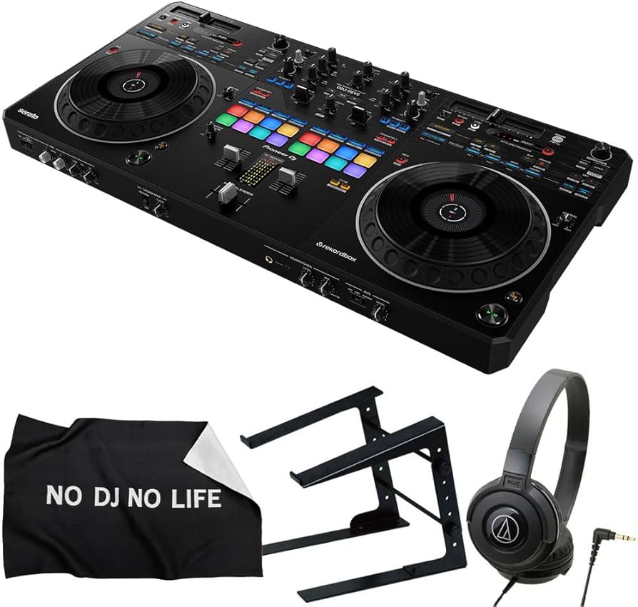 Pioneer DJ DDJ-FLX4 ヘッドホン/PCスタンドセット