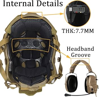 Amazon | AQ zxdc エアソフト 海上ヘルメットとノイズキャンセリング