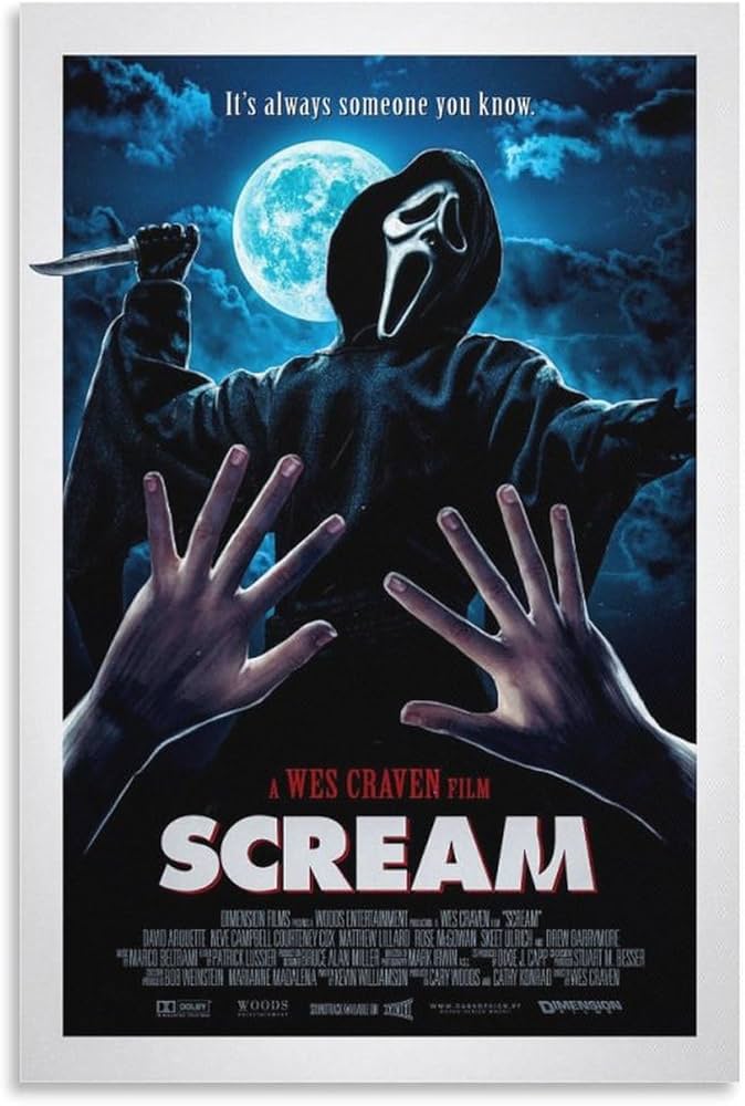 Amazon.co.jp: (Scream) ホラー 恐怖 映画 ポスター キャンバス アート