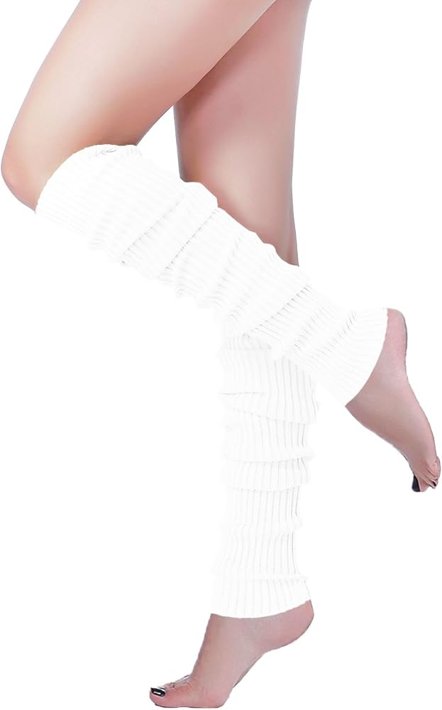 v28 Women 80s Party Warm Costume Marathon Knit Long Socks Leg
