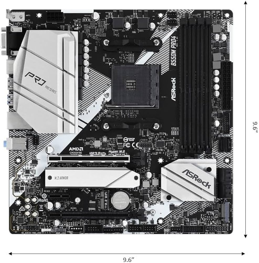 Asrock B550M Pro4 AMD B550 Slot AM4 Micro ATX : Amazon.com.be