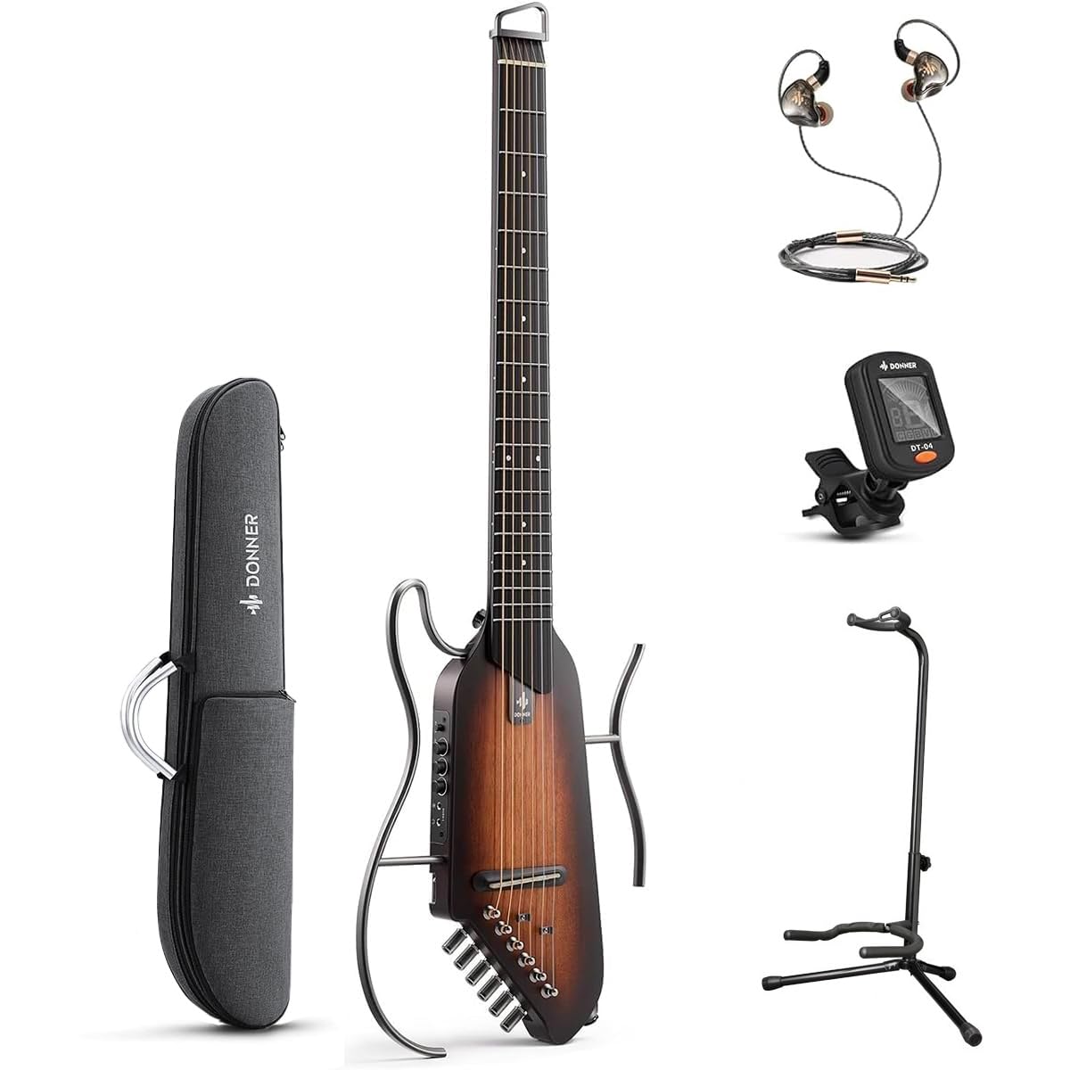 Amazon | Donner HUSH-I スタンド付きセット サンバースト サイレント