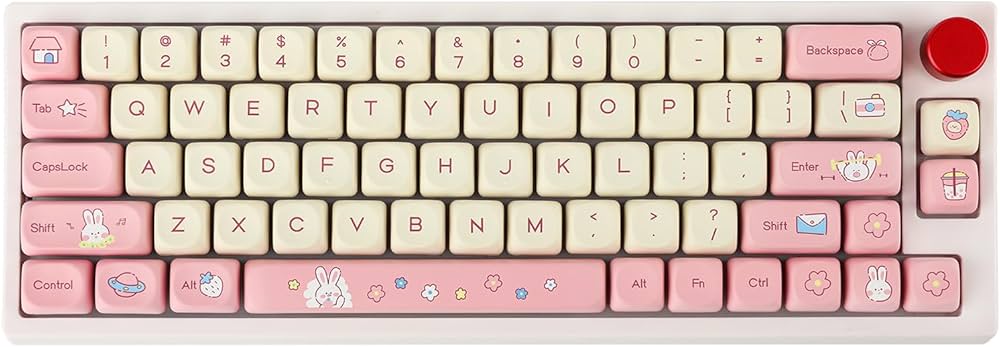 Amazon.co.jp: EPOMAKER Cream Bunny PBTキーキャップセット MOA