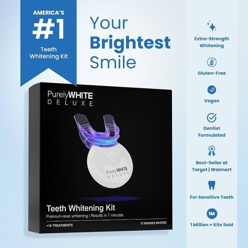 Amazon.com: PurelyWHITE DELUXE Teeth Whitening Kit, Complete LED