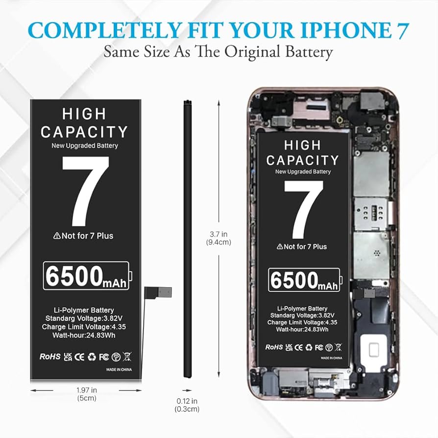Amazon.com: Upgraded Battery for iPhone 7, 6500mAh 2025 New