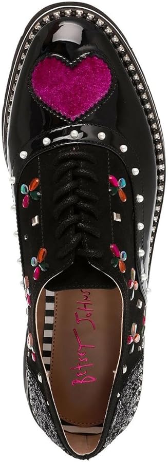 Amazon.com | Betsey Johnson Women's Pixxy Oxford, Black Multi, 6.5
