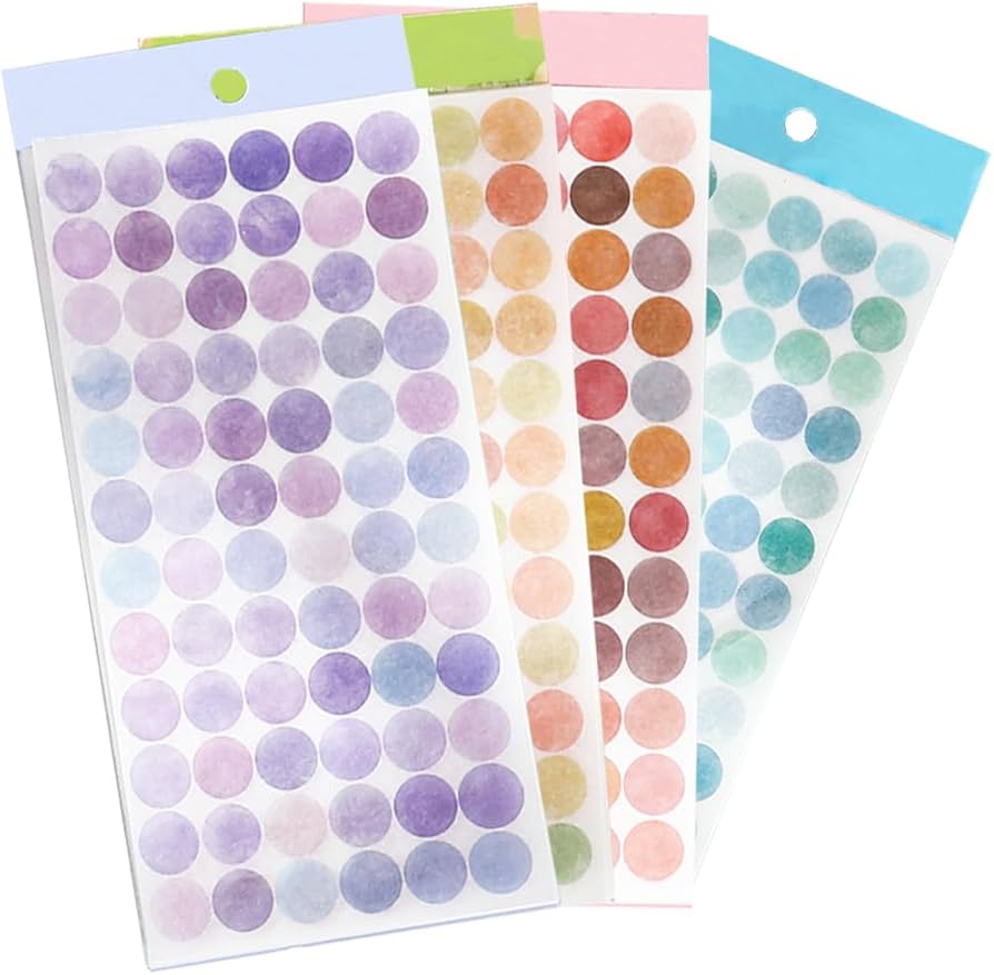 Amazon.co.jp: カラーラベル 丸型 4種類 各6枚 ステッカー ラベル