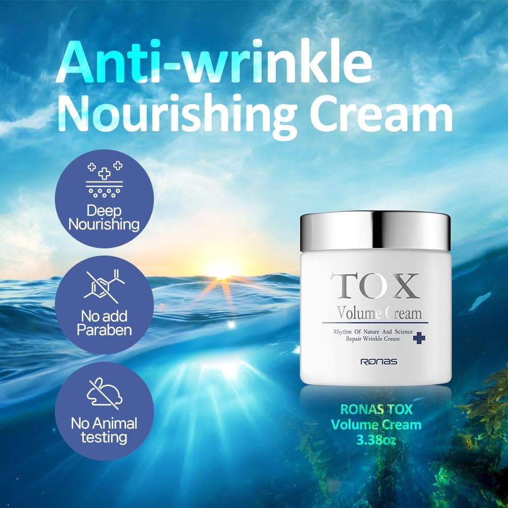 Amazon.com: Ronas TOX 豐盈霜改善細紋最佳抗皺霜3.5 盎司(約95.8 毫升