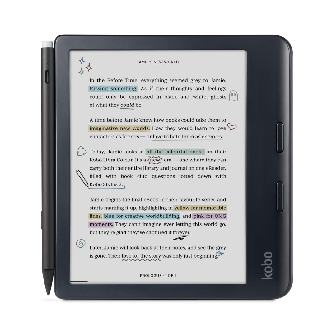 Kobo Libra Colour with Stylus 2 Bundle | eReader | 7” Glare-Free