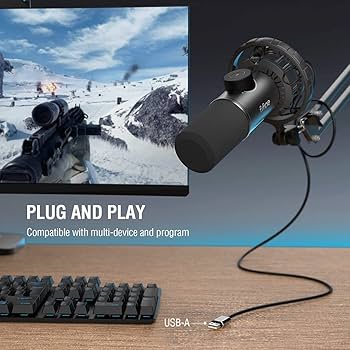 Amazon.com: FIFINE USB Gaming Microphone, RGB Dynamic Mic for PC