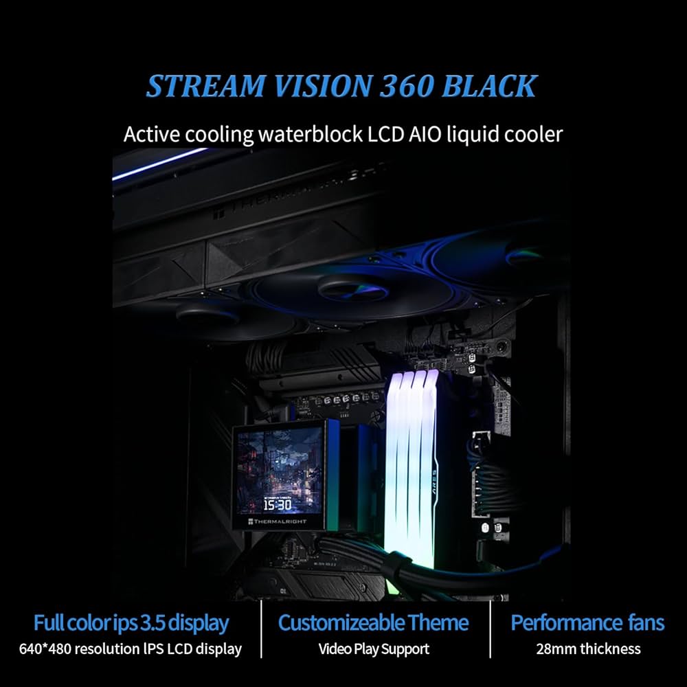Amazon.com: Thermalright Stream Vision 360 Black-360mm AIO CPU