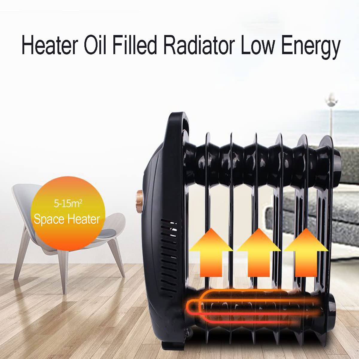 Amazon.co.jp : タイマー付き小型電気オイル充填ラジエーターヒーター
