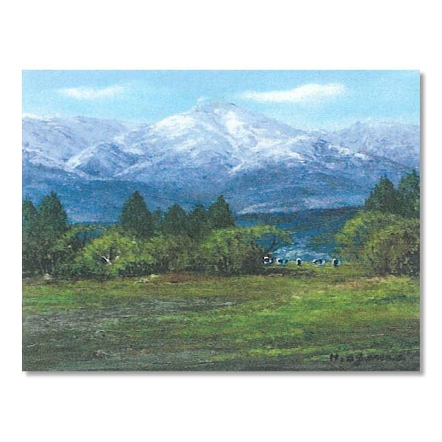 小川久雄 油絵 M4号 鳥海山 風景画 小川久雄 油絵 M4号 鳥海山 風景画