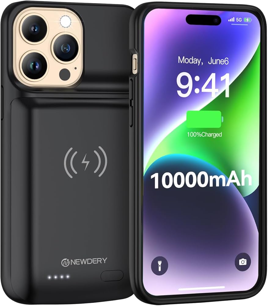 Amazon.com: NEWDERY 10000mAh Battery Case for iPhone 14/14 Pro/13