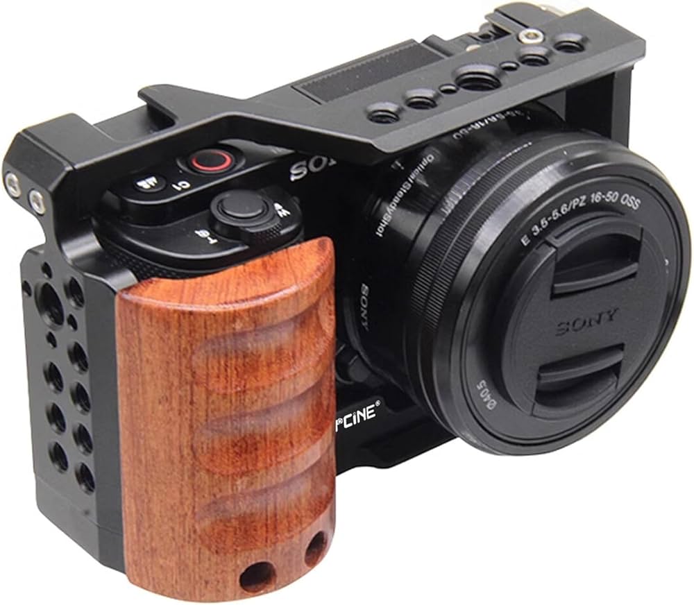 Amazon | Topcine カメラケージ Sony Alpha ZV-E10 用 木製ハンドル