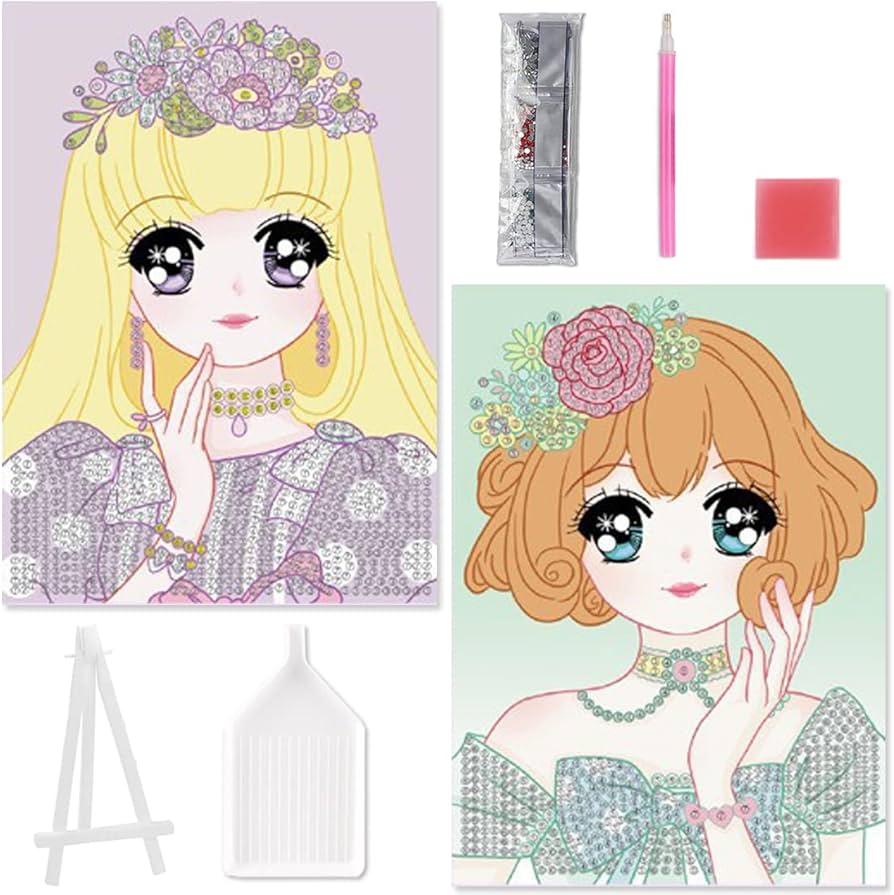 Amazon | LEADINTOP ダイヤモンドアート キット 2枚 かわいい 女の子
