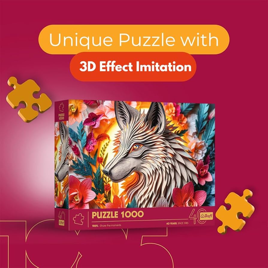 Amazon.com: Trefl - 3D Puzzle, Wolf - 1000 Pieces - 40th