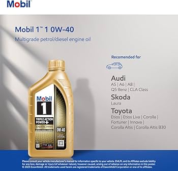 Mobil 1 0W-40 Advanced Full Synthetic Engine Oil (1L) : Amazon.in