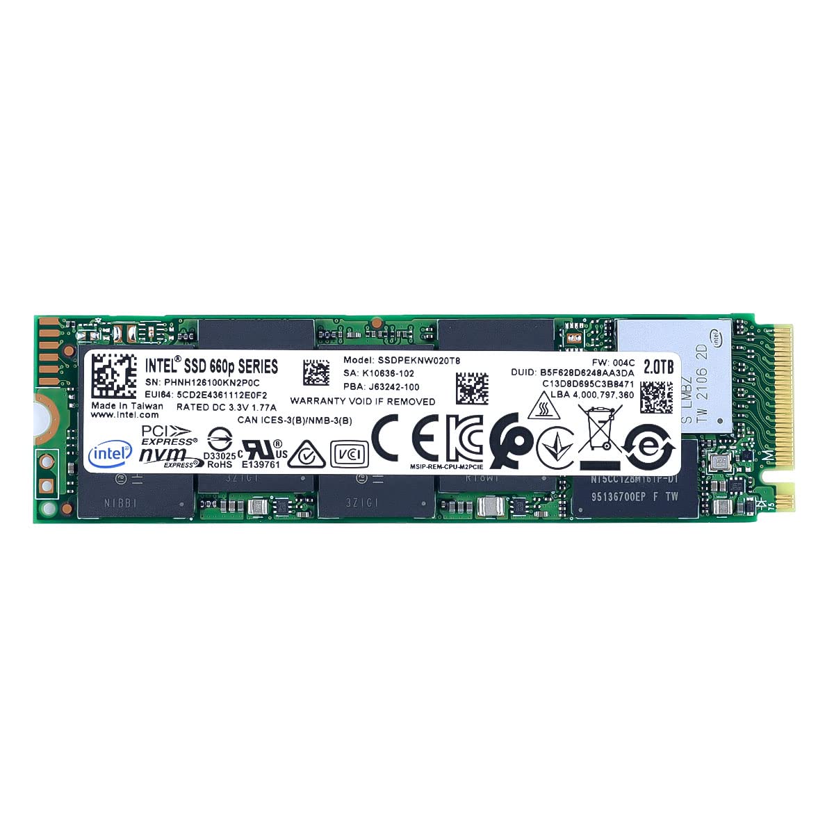 Amazon.com: Intel 660p Series M.2 2280 2TB PCIe NVMe 3.0 x4 3D2