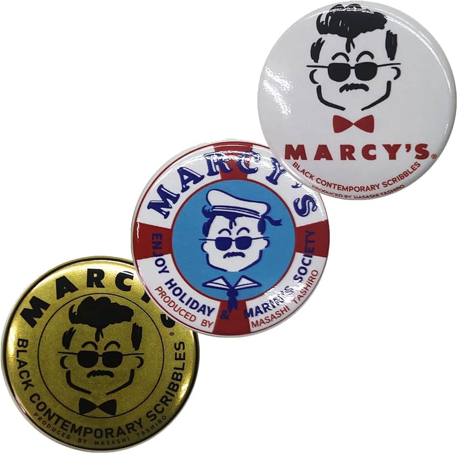 Amazon.co.jp: 田代まさし MARCY'S マーシーズ ロゴ 缶バッジ 3種