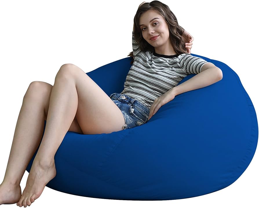 ネイビー ビーズクッション 布製 JPHomezyビーズクッション特大