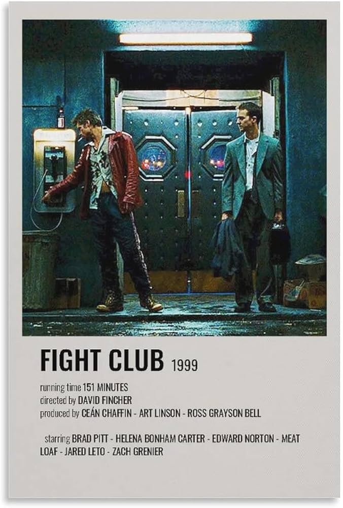 Amazon.co.jp: 映画ポスター ファイトクラブ キャンバスポスター 90